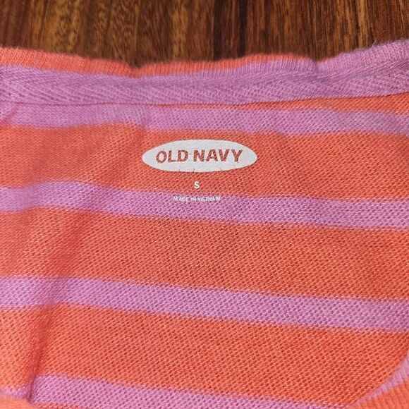 Old Navy Orange and Purple Striped Knit Top Womens Size Small - Picture 5 of 8